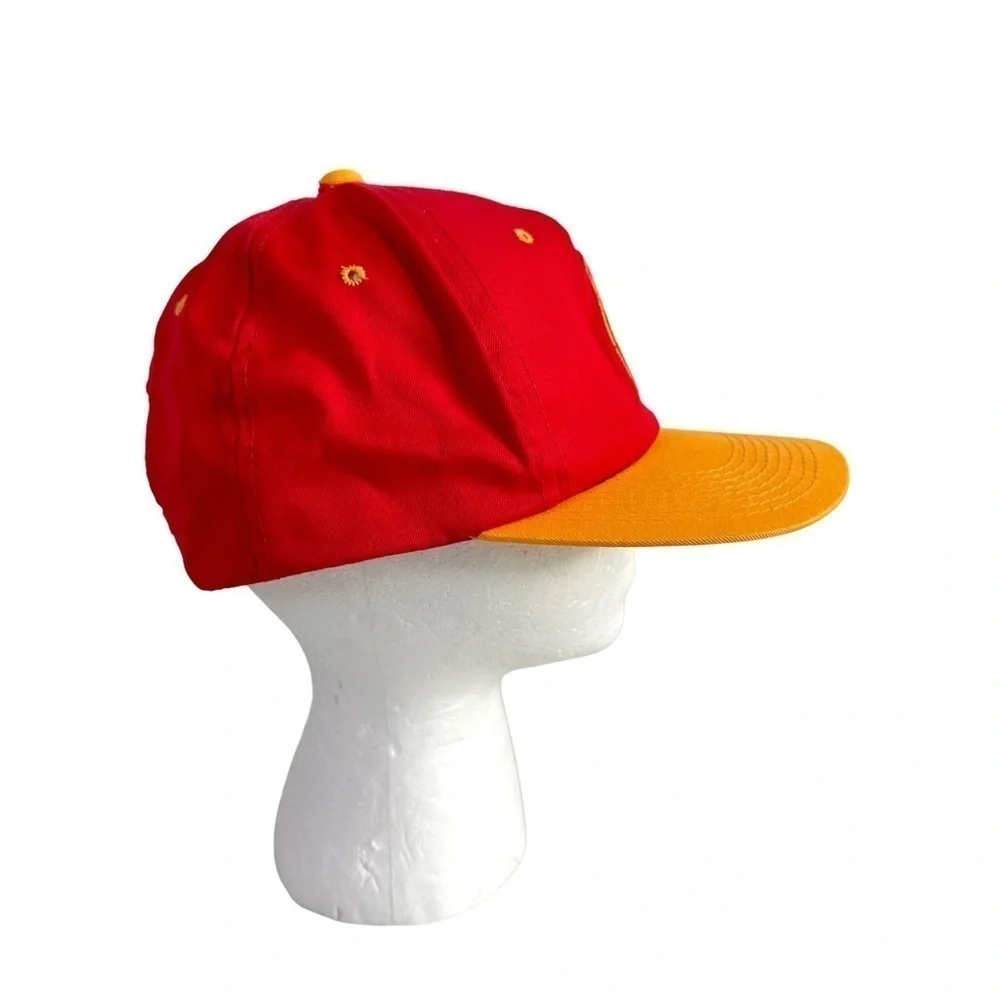 Vintage Houston Rockets Hat Cap Adjustable Snapback Red Yellow